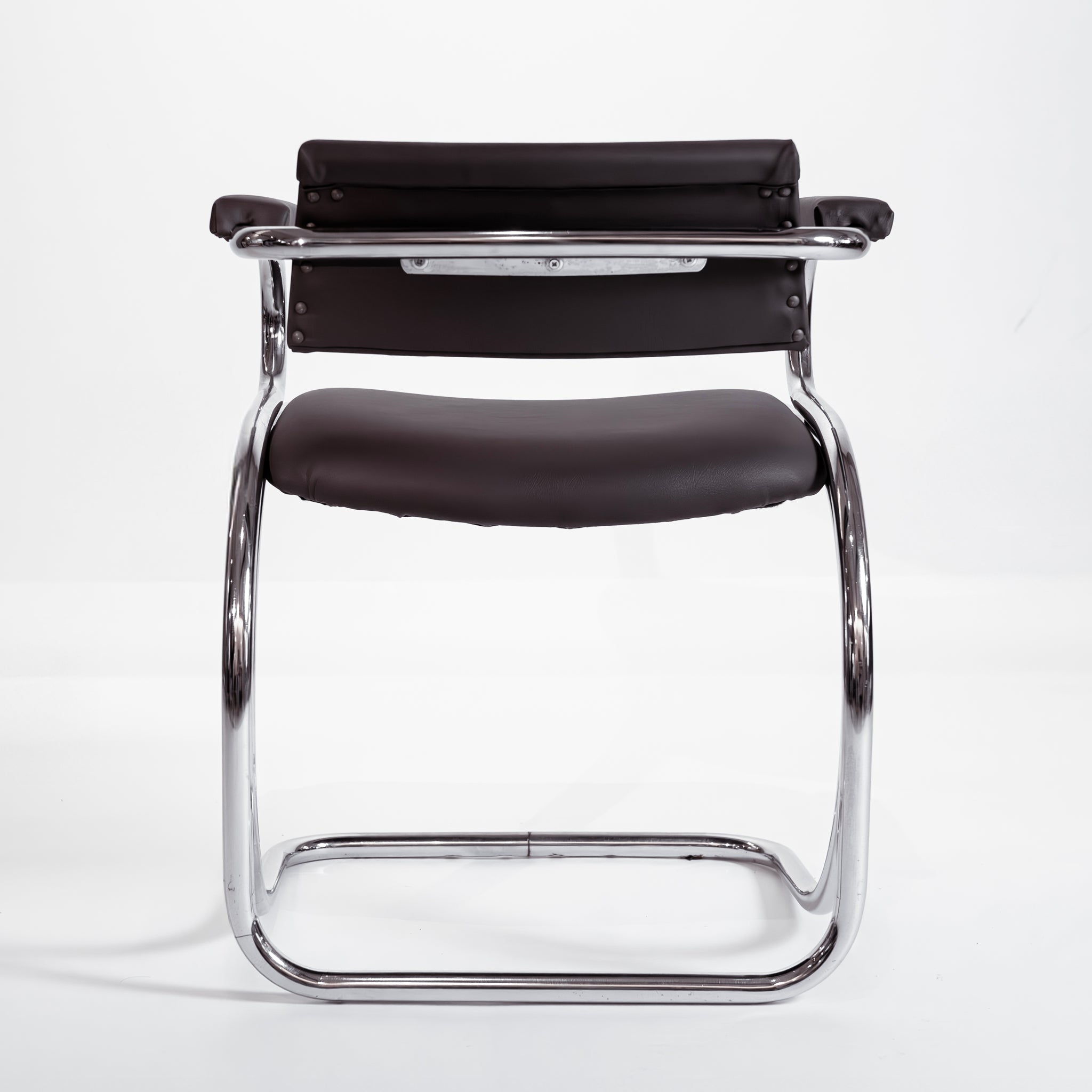 Silla Cantiléver Italiana Vintage en Metal Tubular Cromado, Años 70