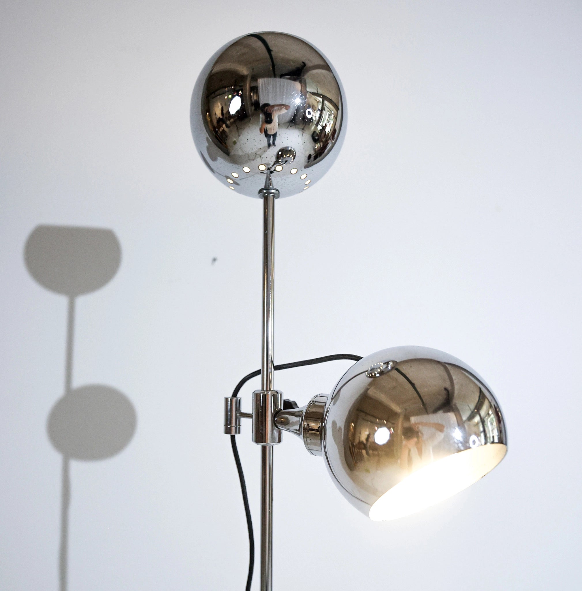 1970s Goffredo Reggiani Italian Chrome Eyeball Floor Lamp