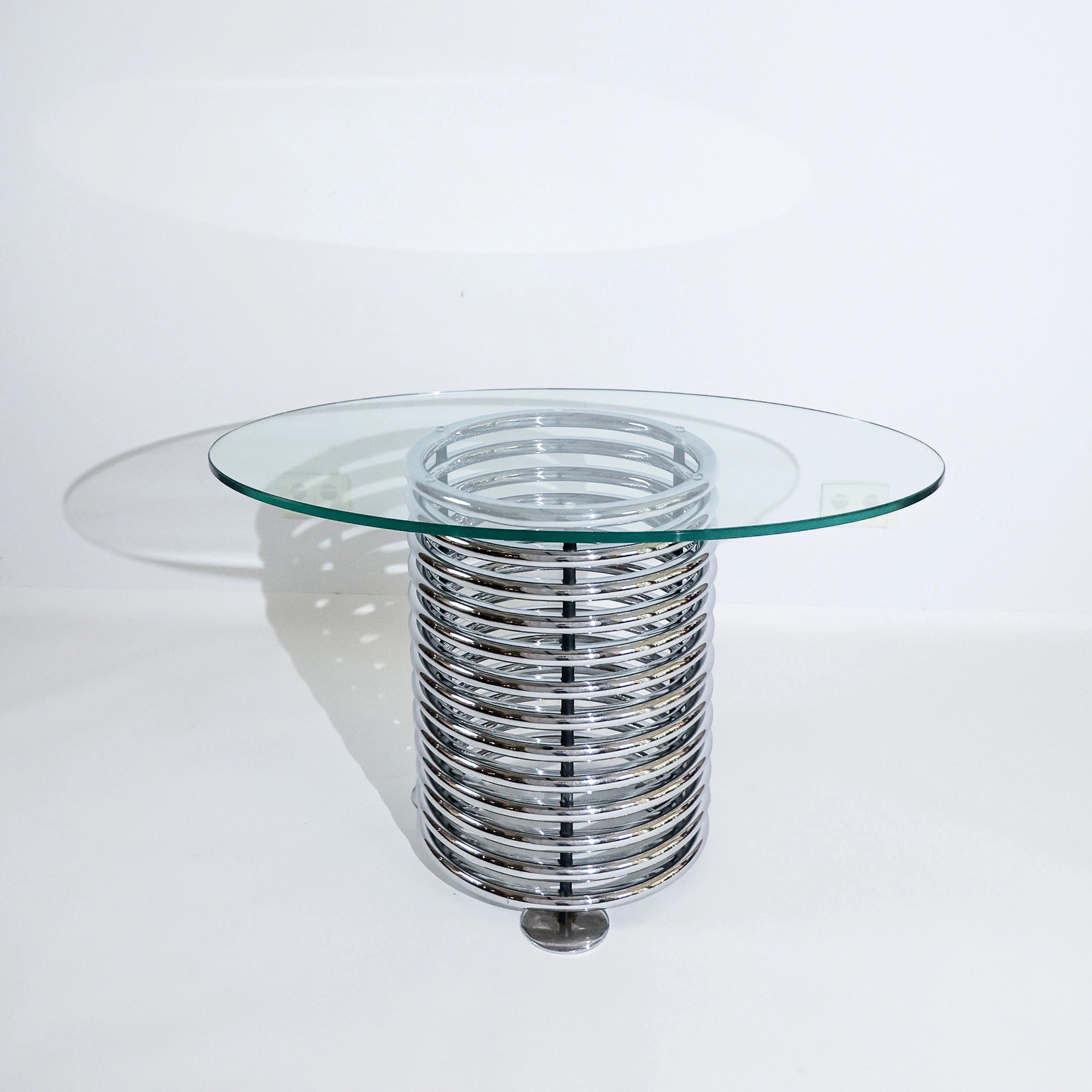 1970s Italian Modernist Console Table by Rima with Spiral Chrome Base