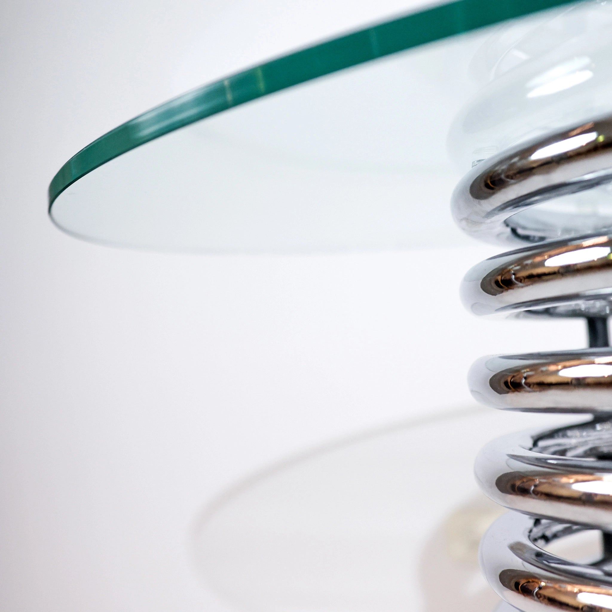 1970s Italian Modernist Console Table by Rima with Spiral Chrome Base