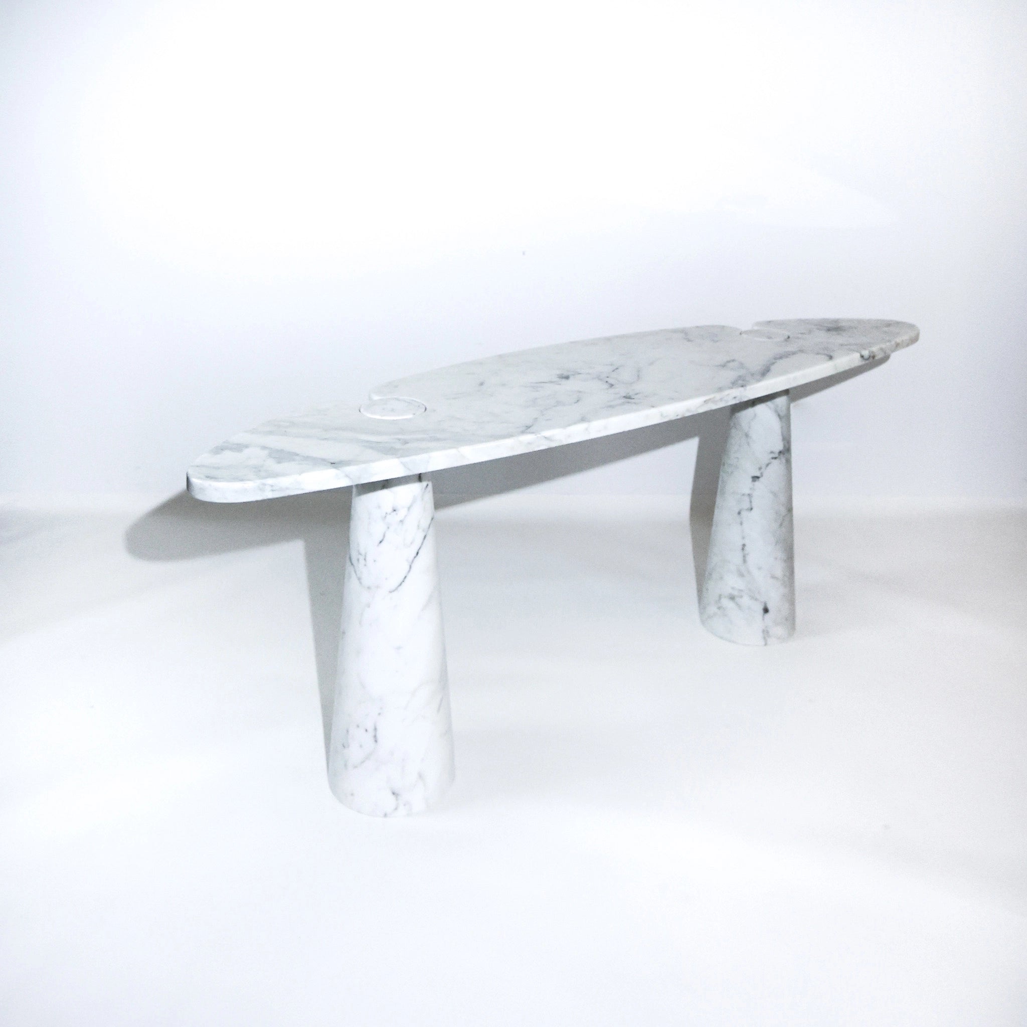 Eros Console Table by Angelo Mangiarotti for Skipper (1970s) – White Carrara Marble