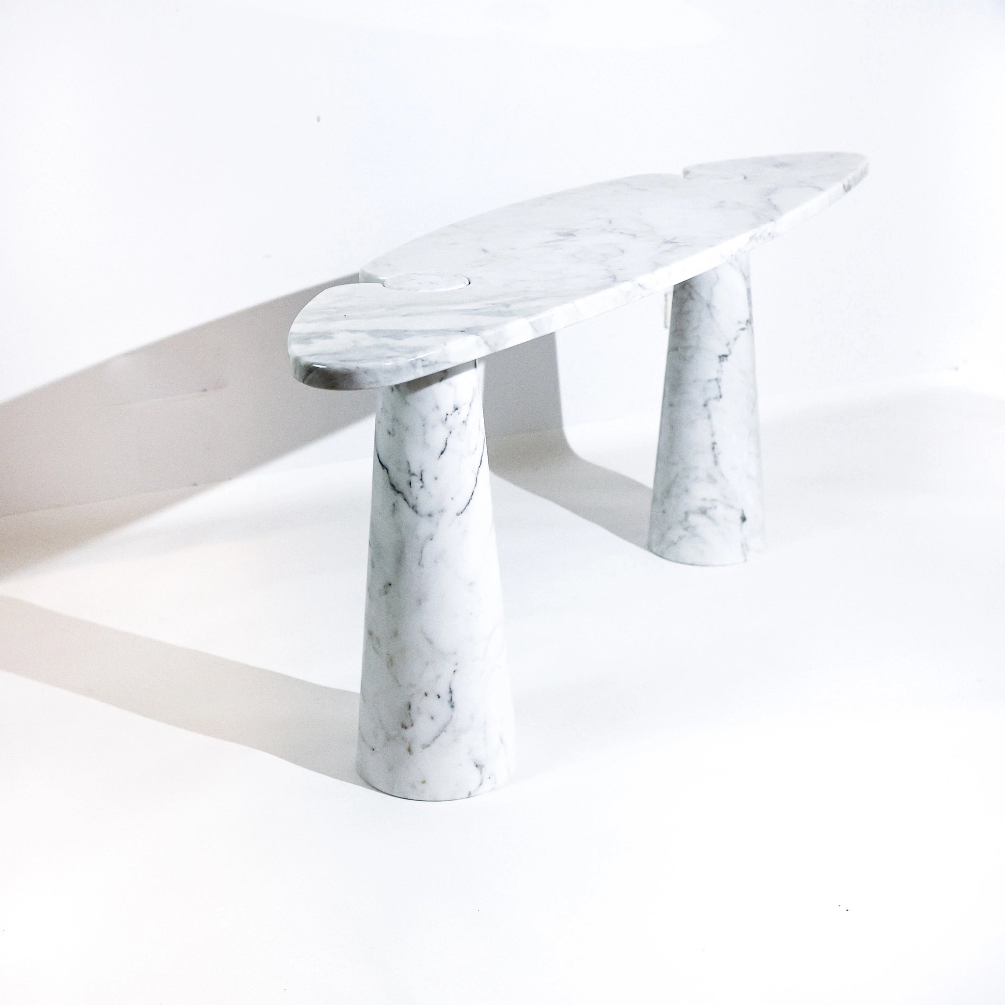 Eros Console Table by Angelo Mangiarotti for Skipper (1970s) – White Carrara Marble