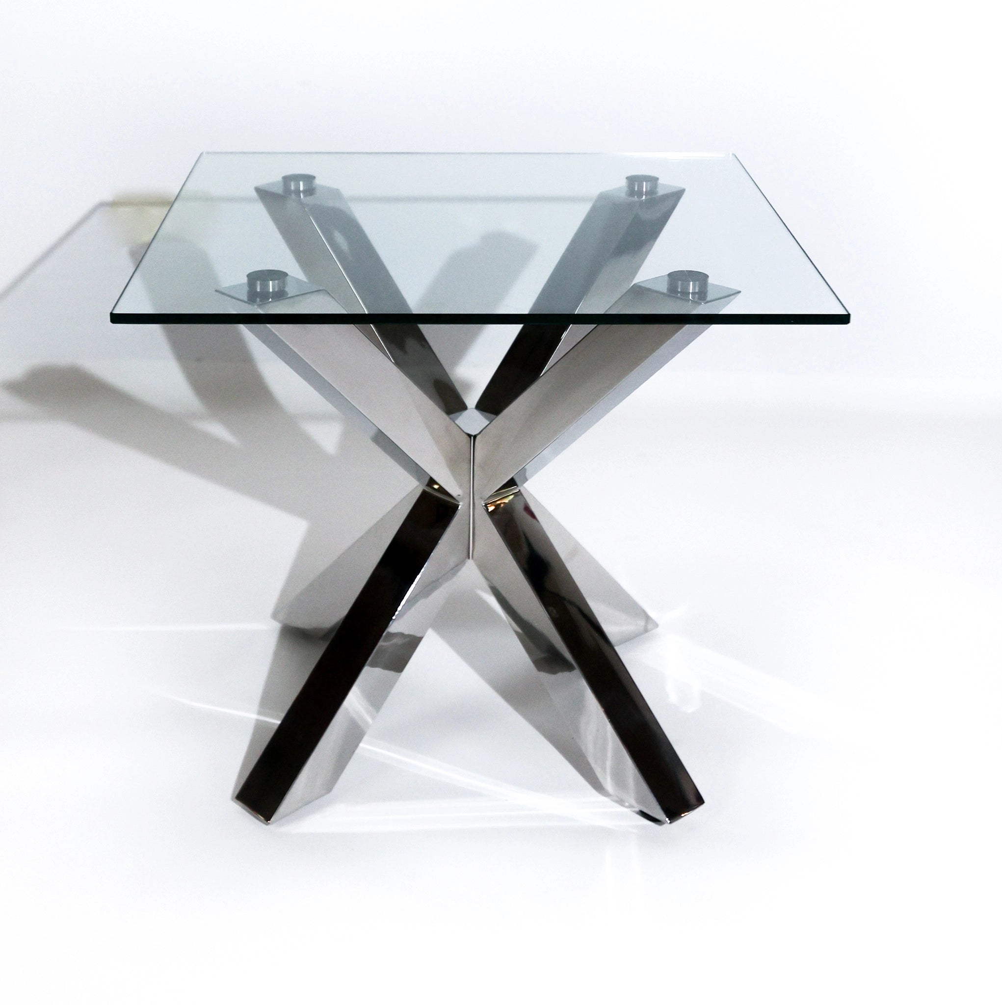 Italian “Starlight” Coffee Table with Glass Top and Metal Legs