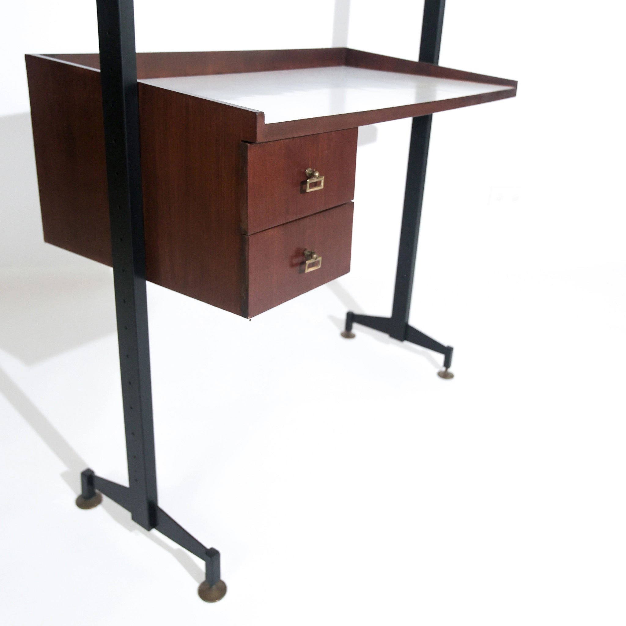 Mid-Century Italian Desk with Cabinet, 1960S