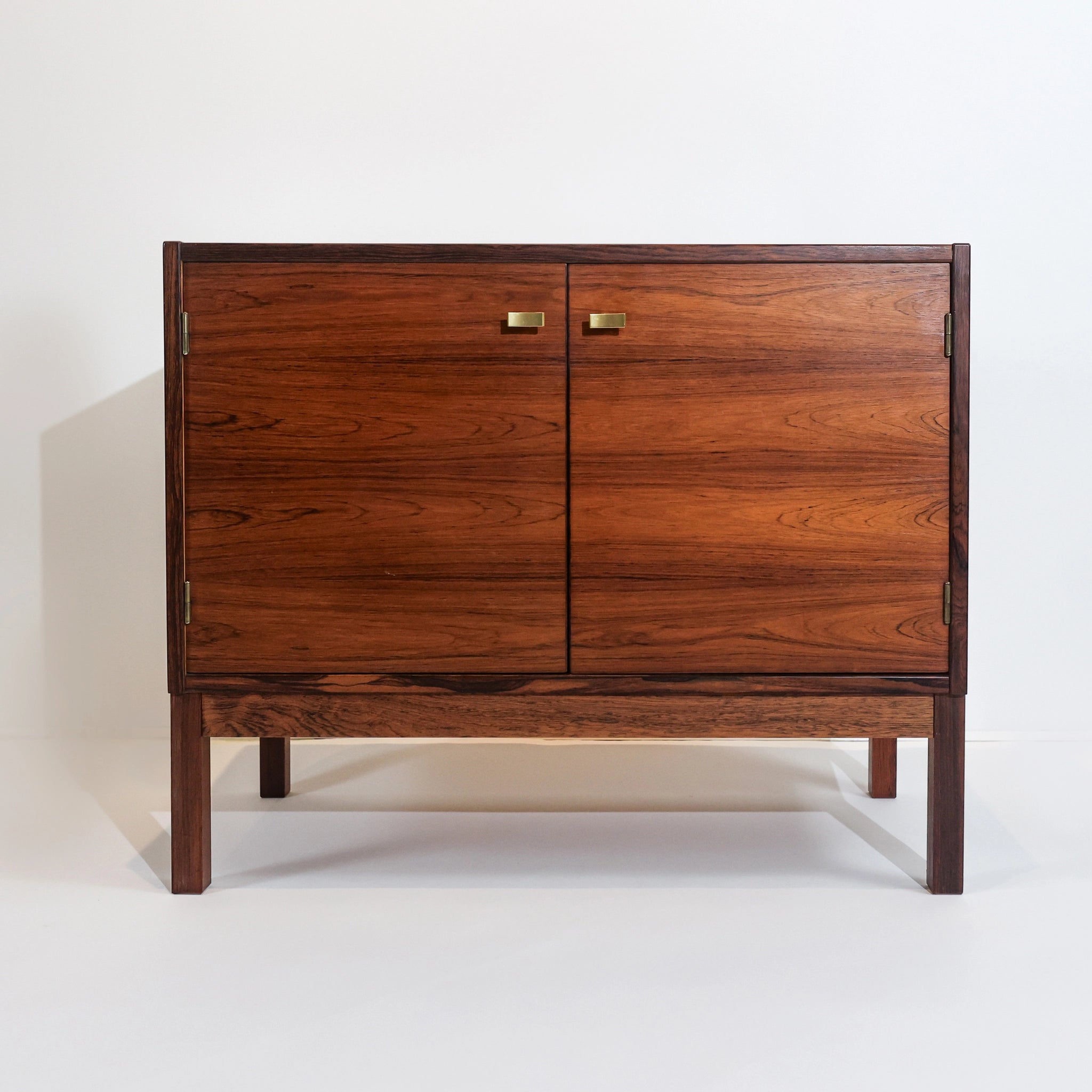 Swedish Rosewood Dresser with Brass Handles