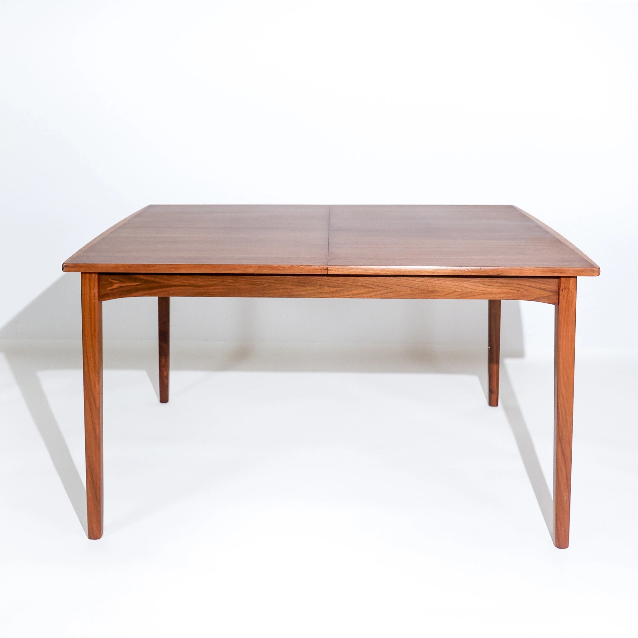Rectangular Mid-Century Scandinavian Teak Dining Table with Hidden Extension