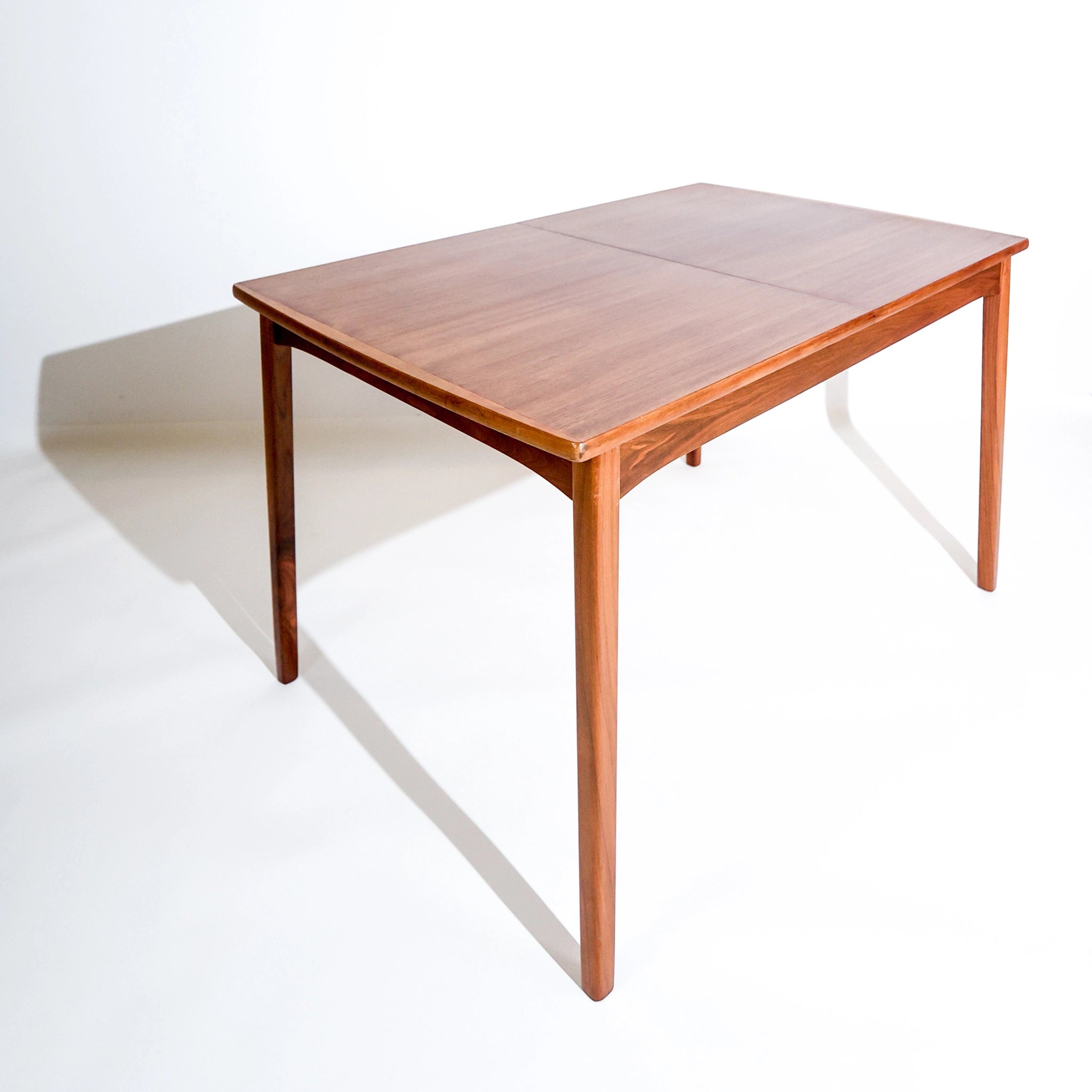 Rectangular Mid-Century Scandinavian Teak Dining Table with Hidden Extension