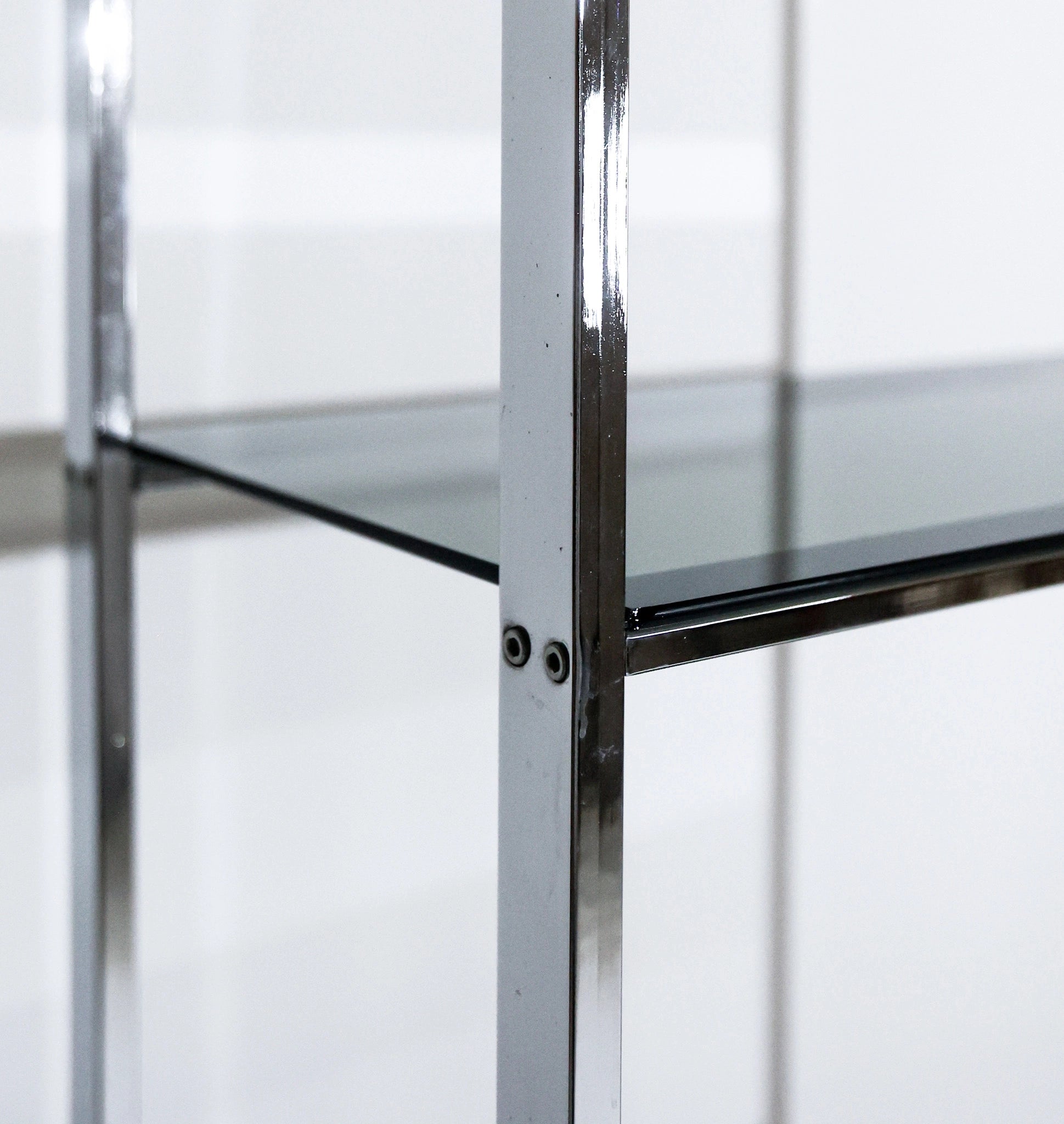 Free Standing Italian Vintage Chrome Shelving Unit, 1970s