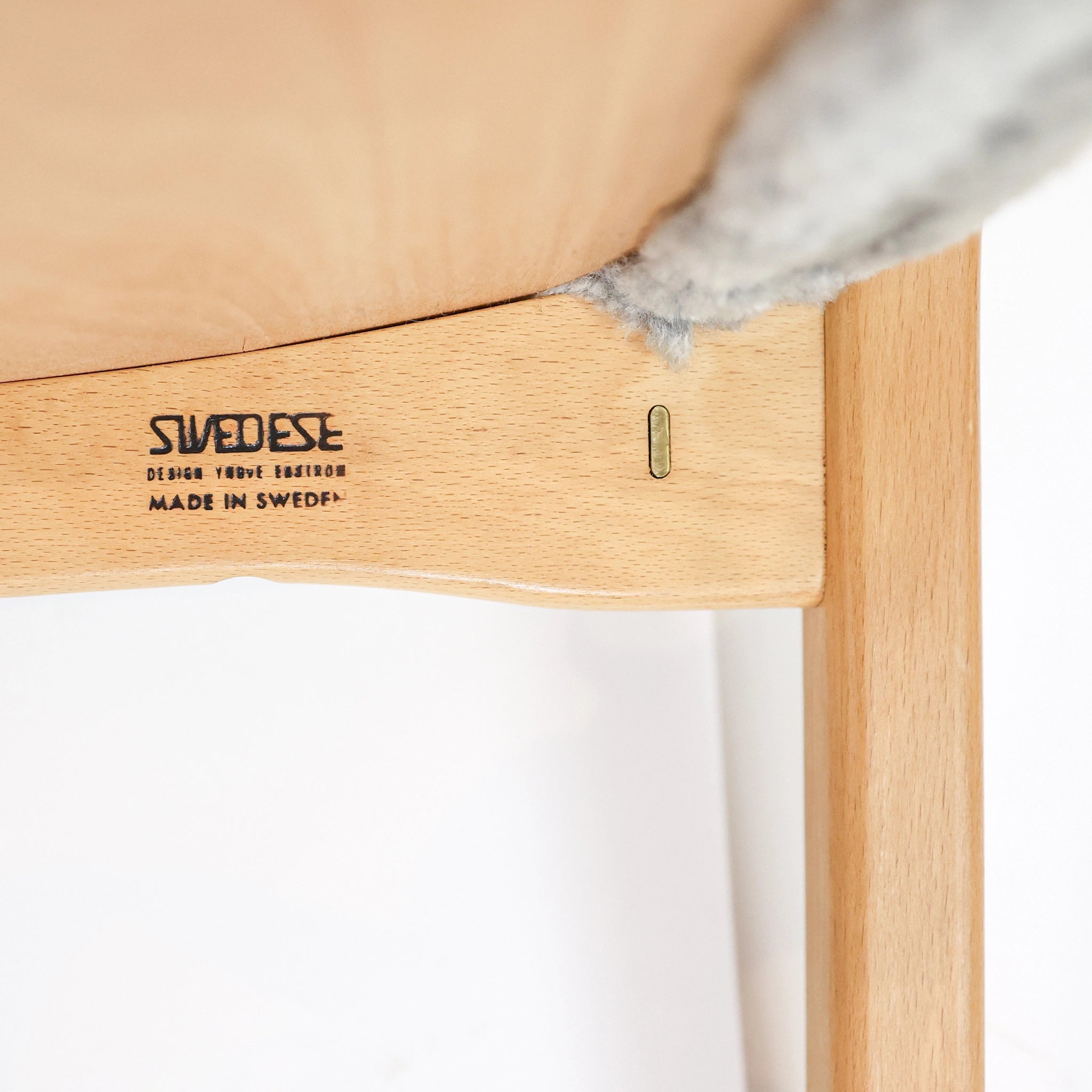 Vintage Swedese Lamino Chair & Stool in Grey Sheepskin