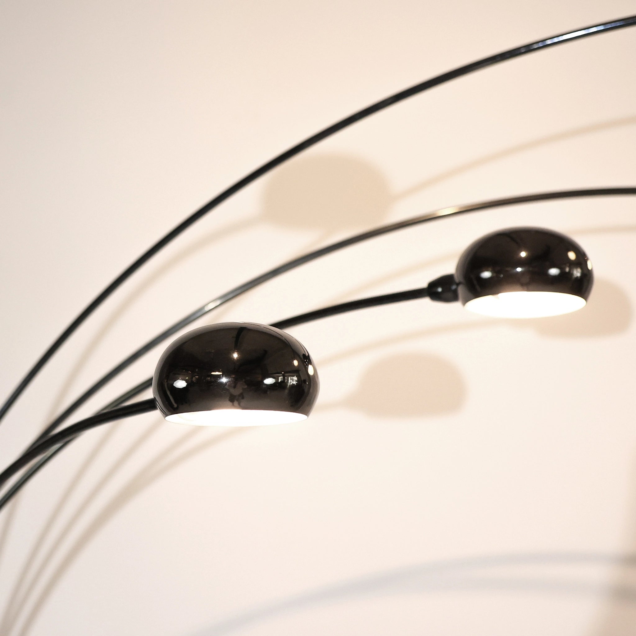 Smoked Black Arc Lamp by Hans Bergström for Ateljé Lyktan, 1960s