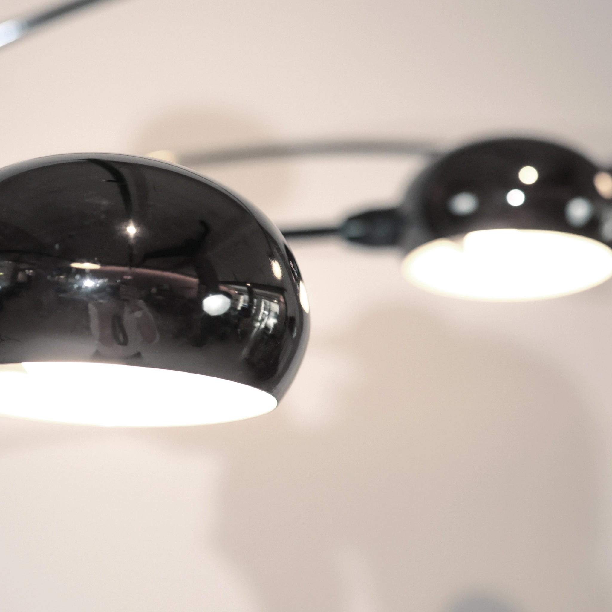 Smoked Black Arc Lamp by Hans Bergström for Ateljé Lyktan, 1960s