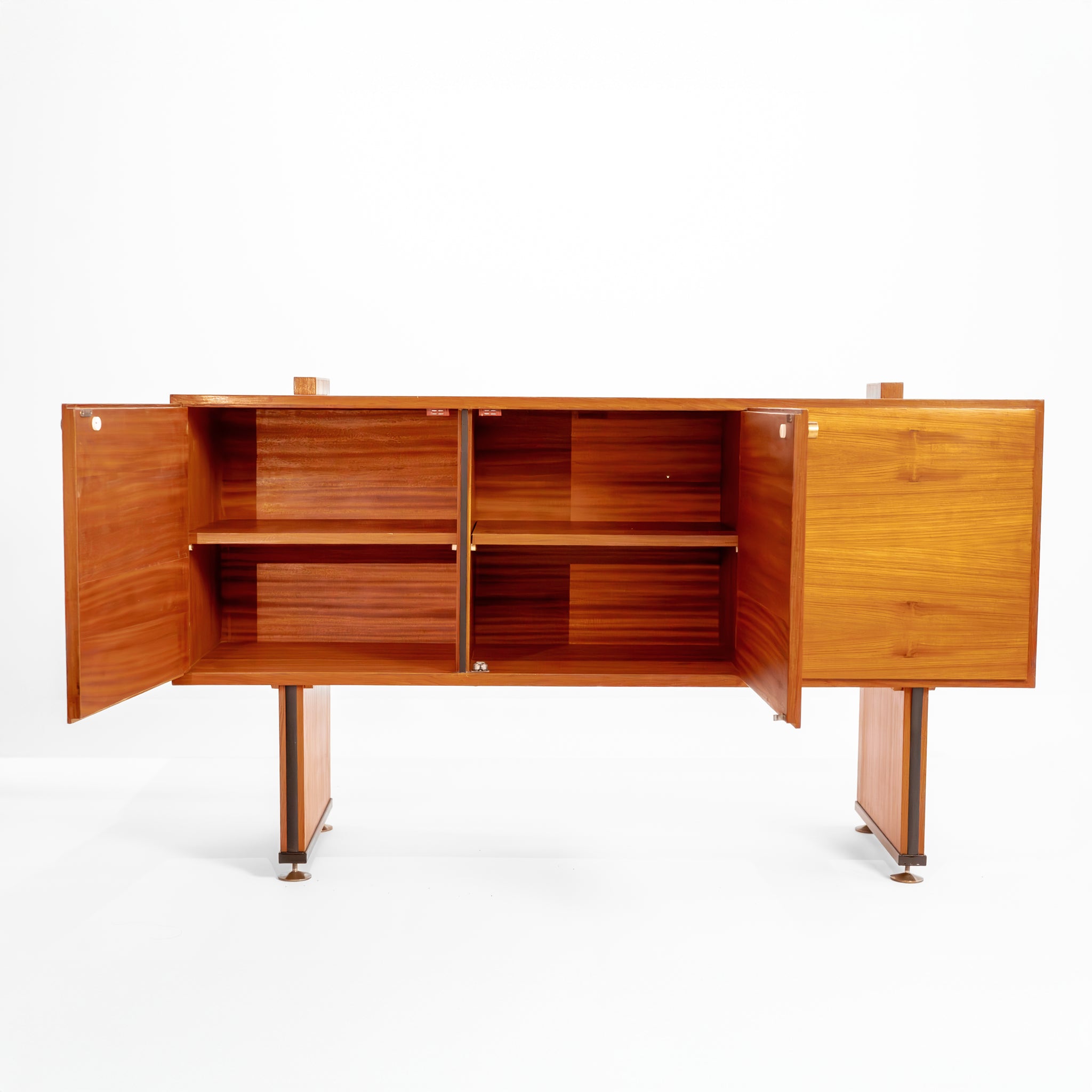 1960s Italian Teak Sideboard with Sculptural Frame