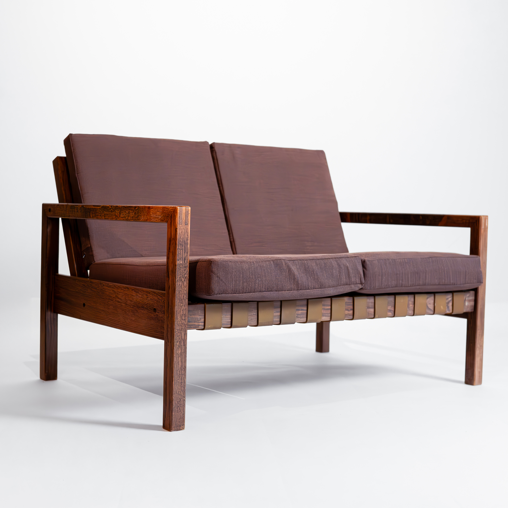 Two-Seater Sofa in Wenge Wood by Georges Van Rijk for Beaufort, Belgium, 1960s