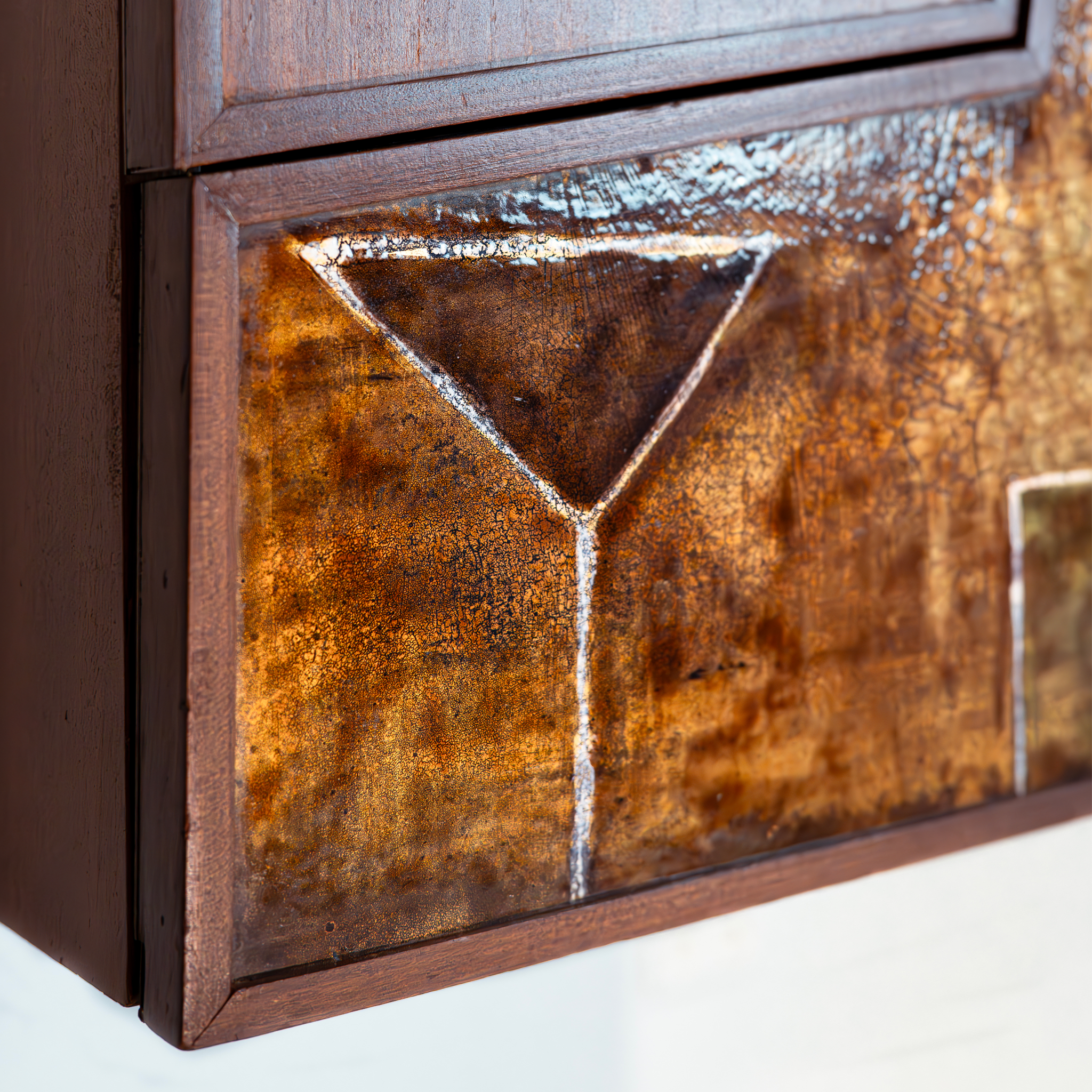 Armario-Bar Italiano de los Años 60 con Cerámica de Martini y Barra Abatible