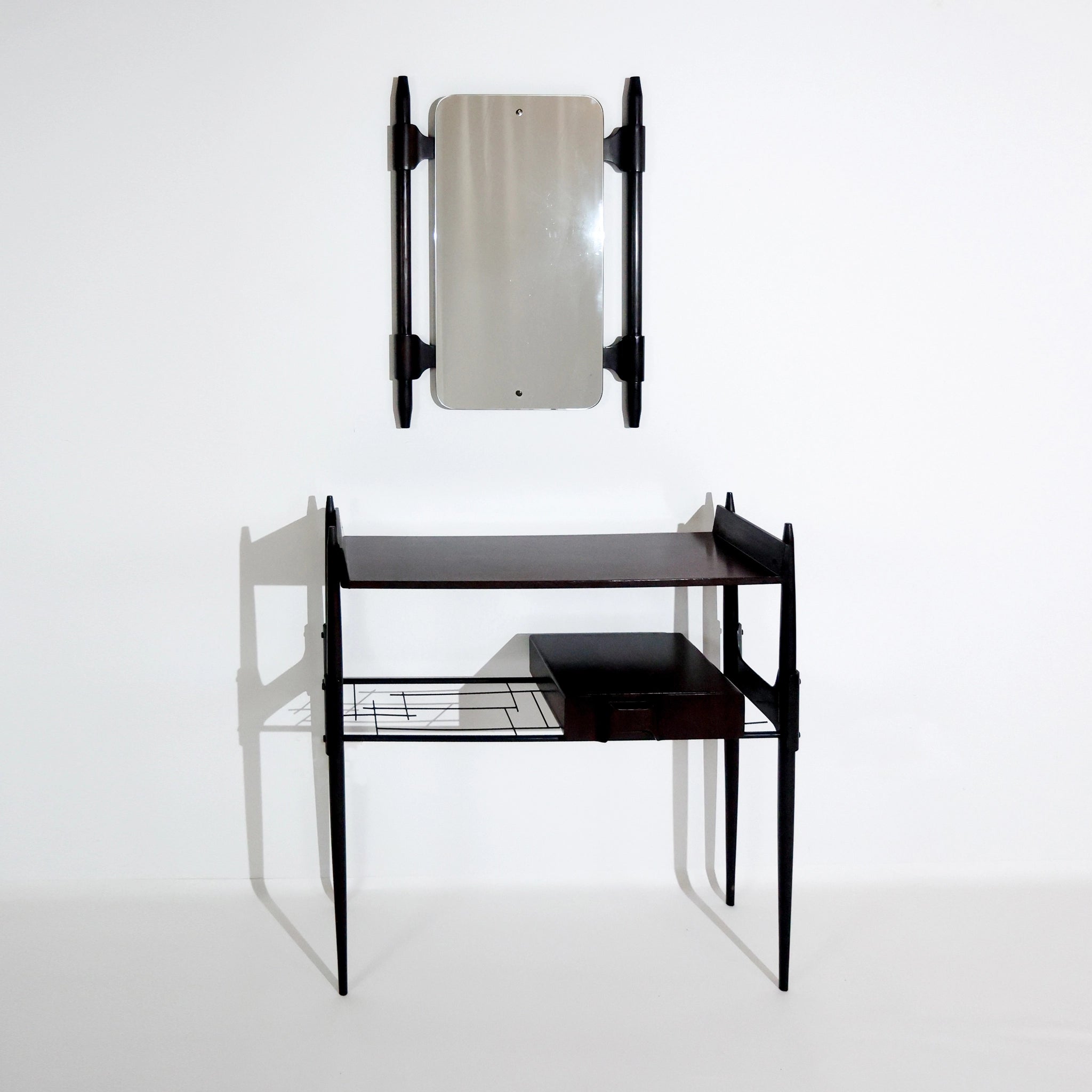 Italian Entryway Console & Mirror Set by Ico Parisi, Italy, 1950s