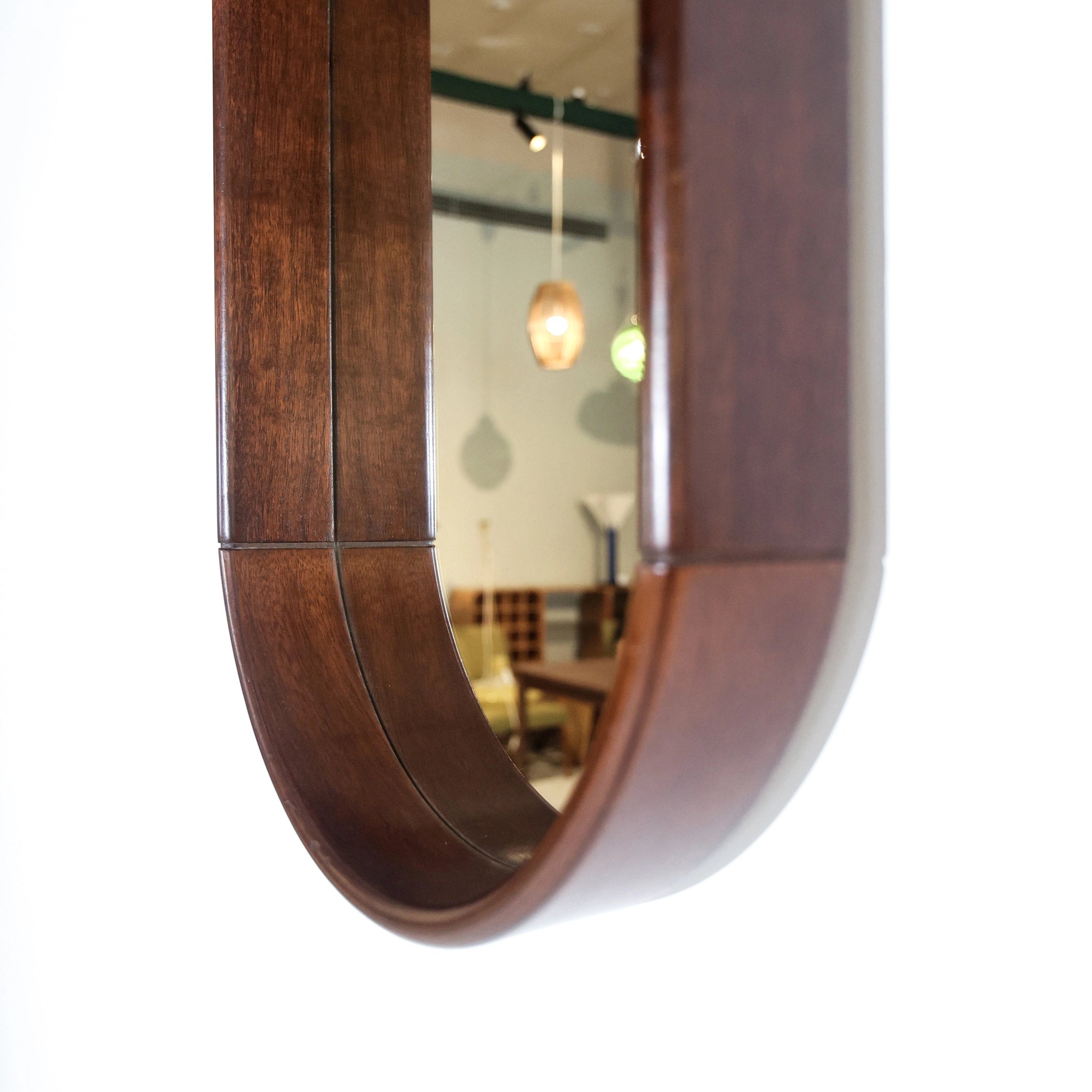 Large Oval Mid-Century Modern Wall Mirror, Italy 1960s