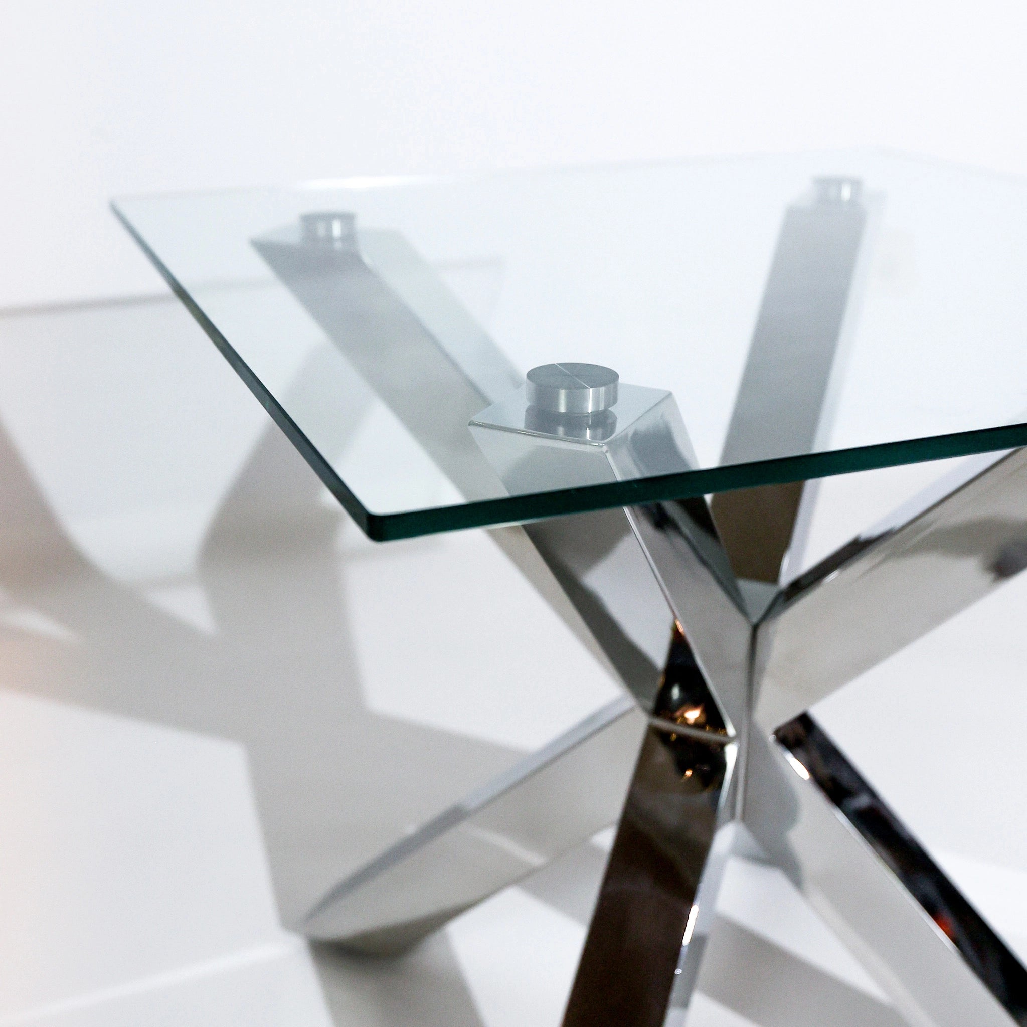 Italian “Starlight” Coffee Table with Glass Top and Metal Legs