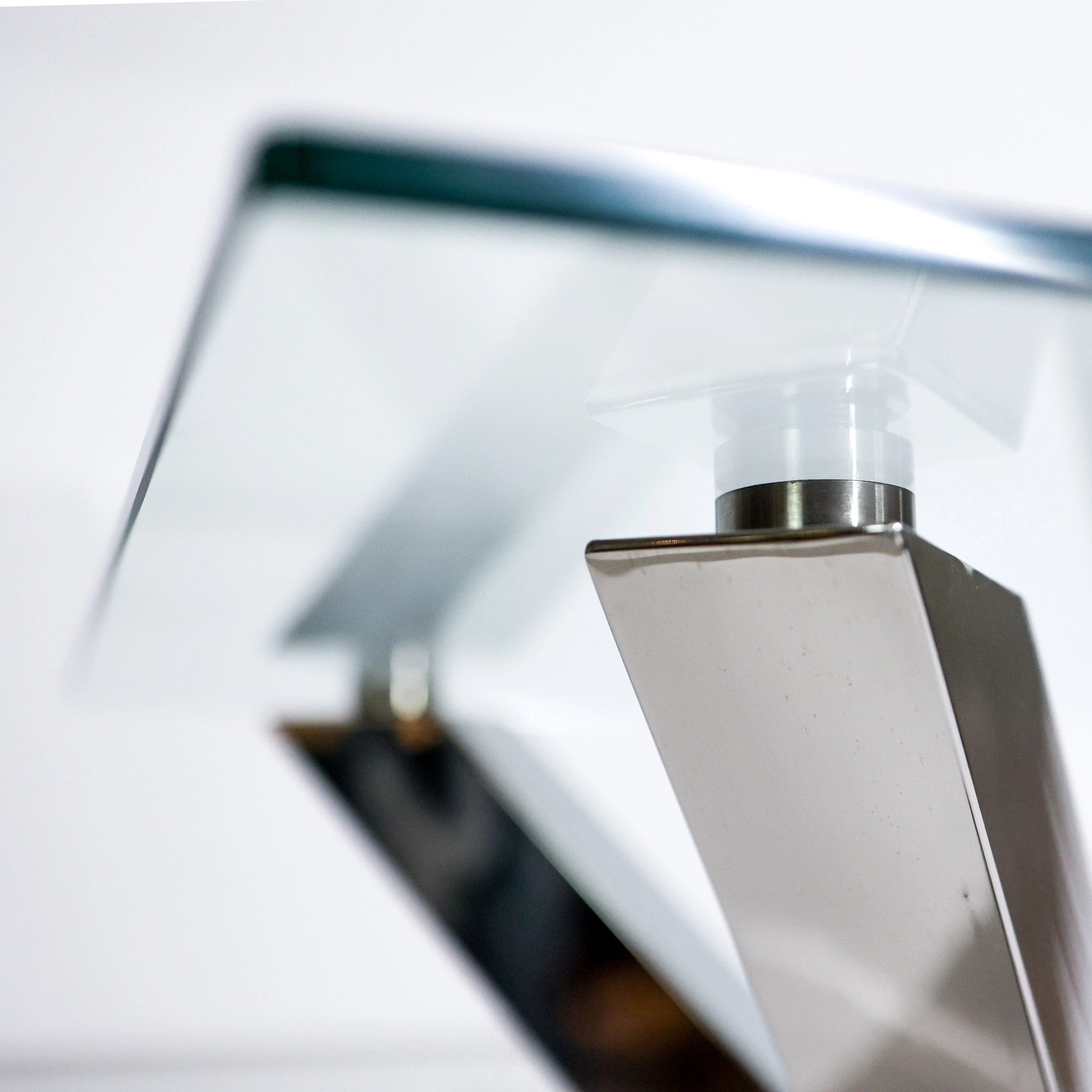 Italian “Starlight” Coffee Table with Glass Top and Metal Legs