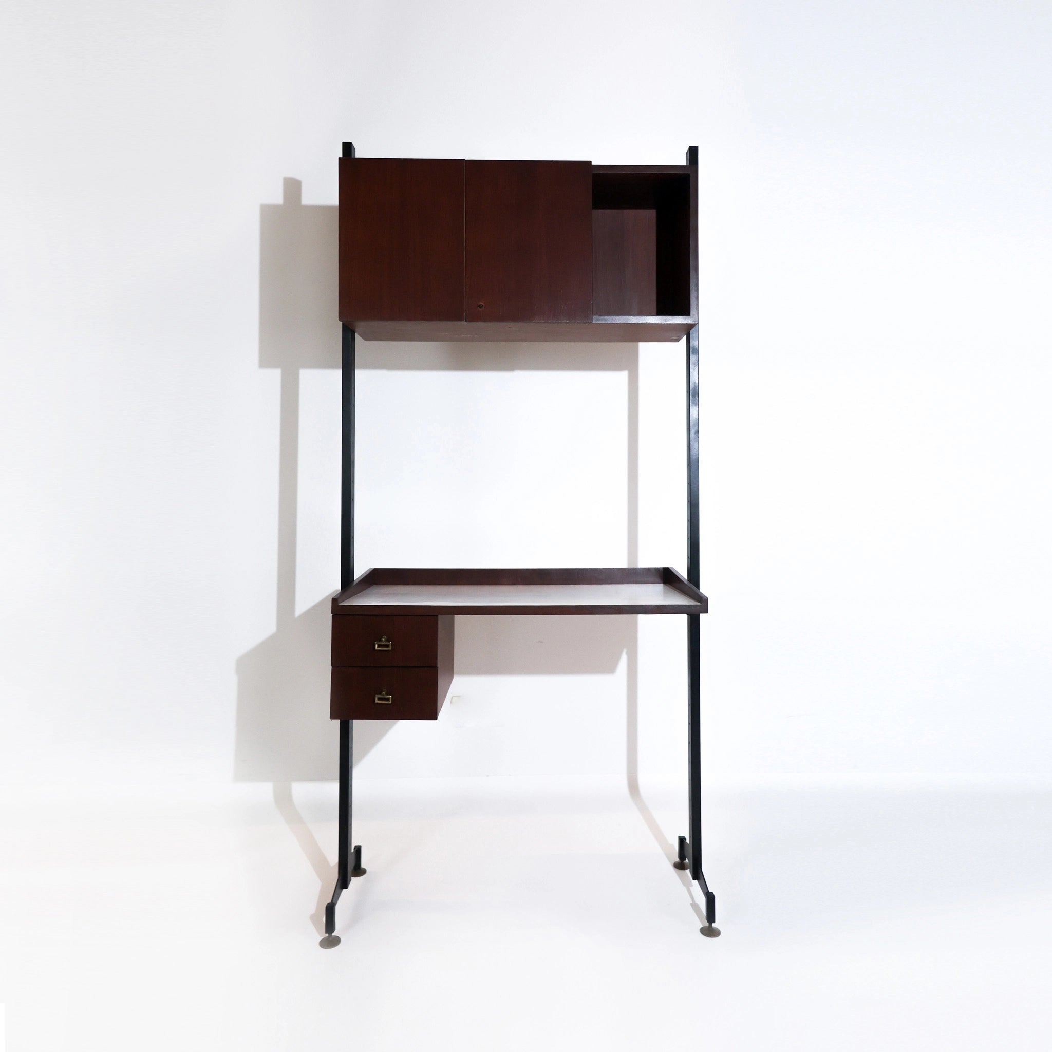 Mid-Century Italian Desk with Cabinet, 1960S