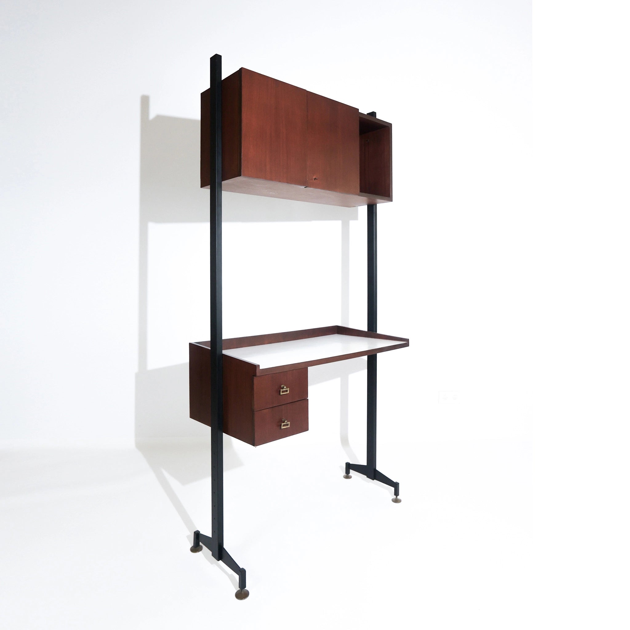 Mid-Century Italian Desk with Cabinet, 1960S