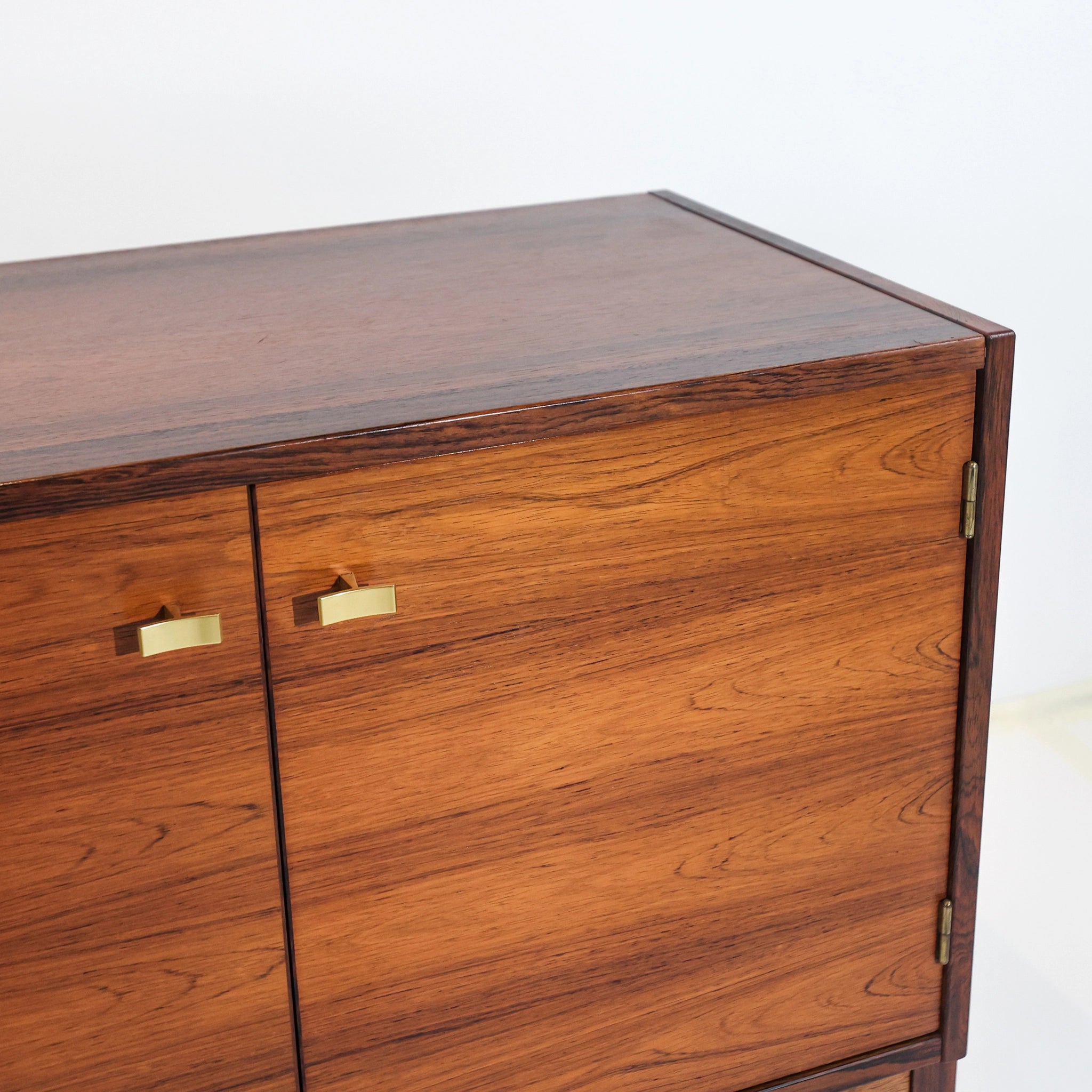 Swedish Rosewood Dresser with Brass Handles