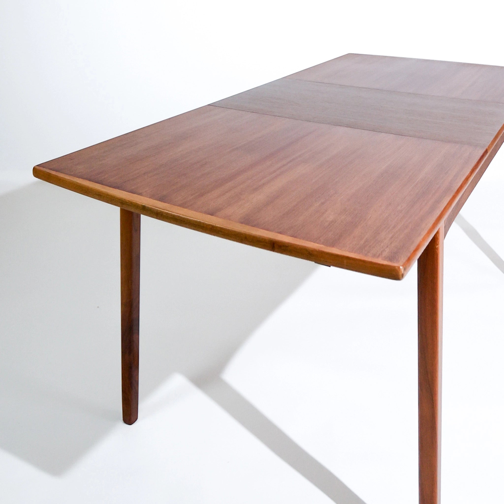 Rectangular Mid-Century Scandinavian Teak Dining Table with Hidden Extension
