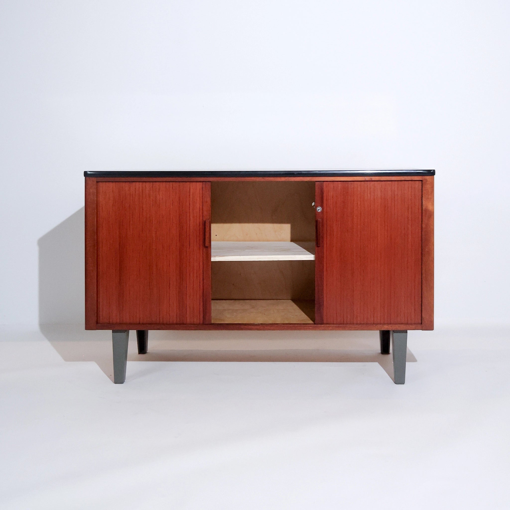 Mid-Century Scandinavian Teak Sideboard with Sliding Doors