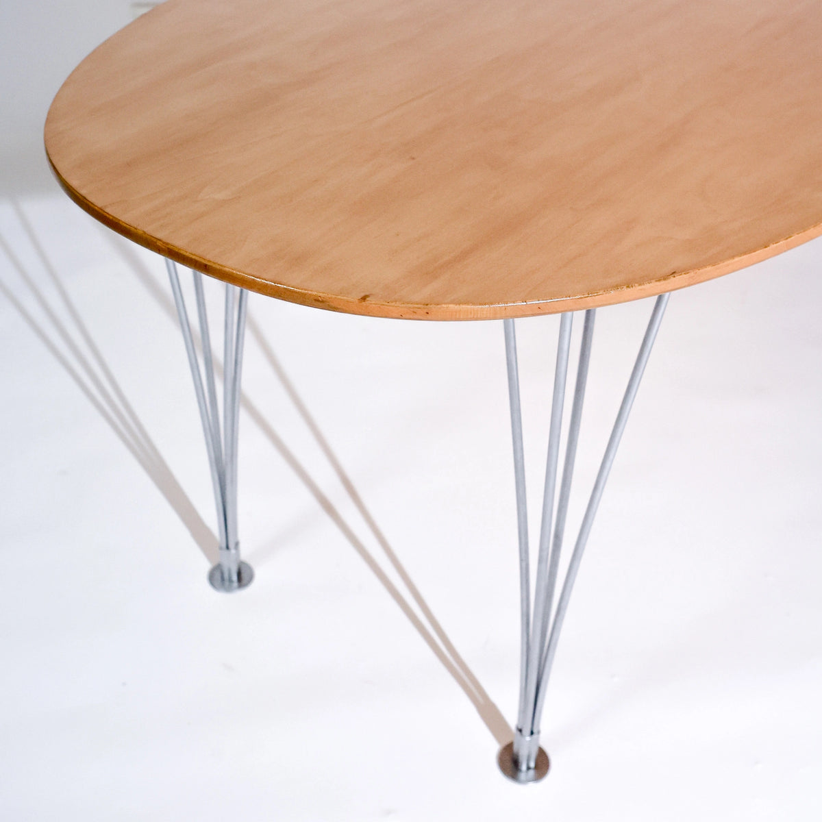 Mesa de comedor vintage Super-Ellipse de Piet Hein, Bruno Mathsson y Arne Jacobsen para Fritz Hansen, abedul de Carelia