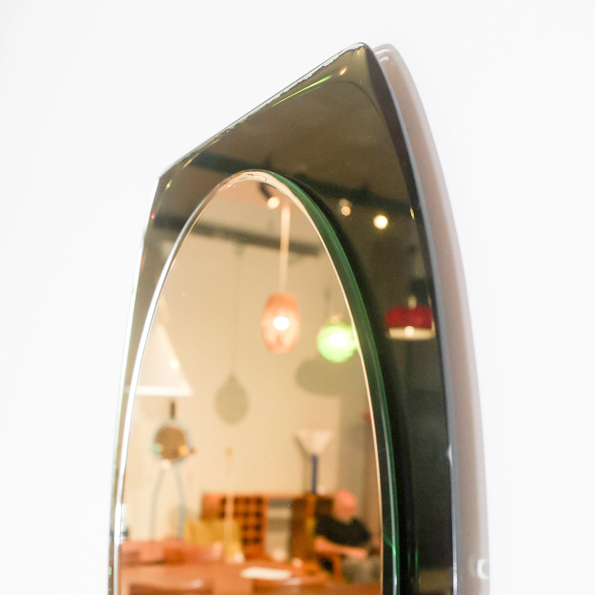 1950s Green Cristal Arte Italian Vintage Mirror