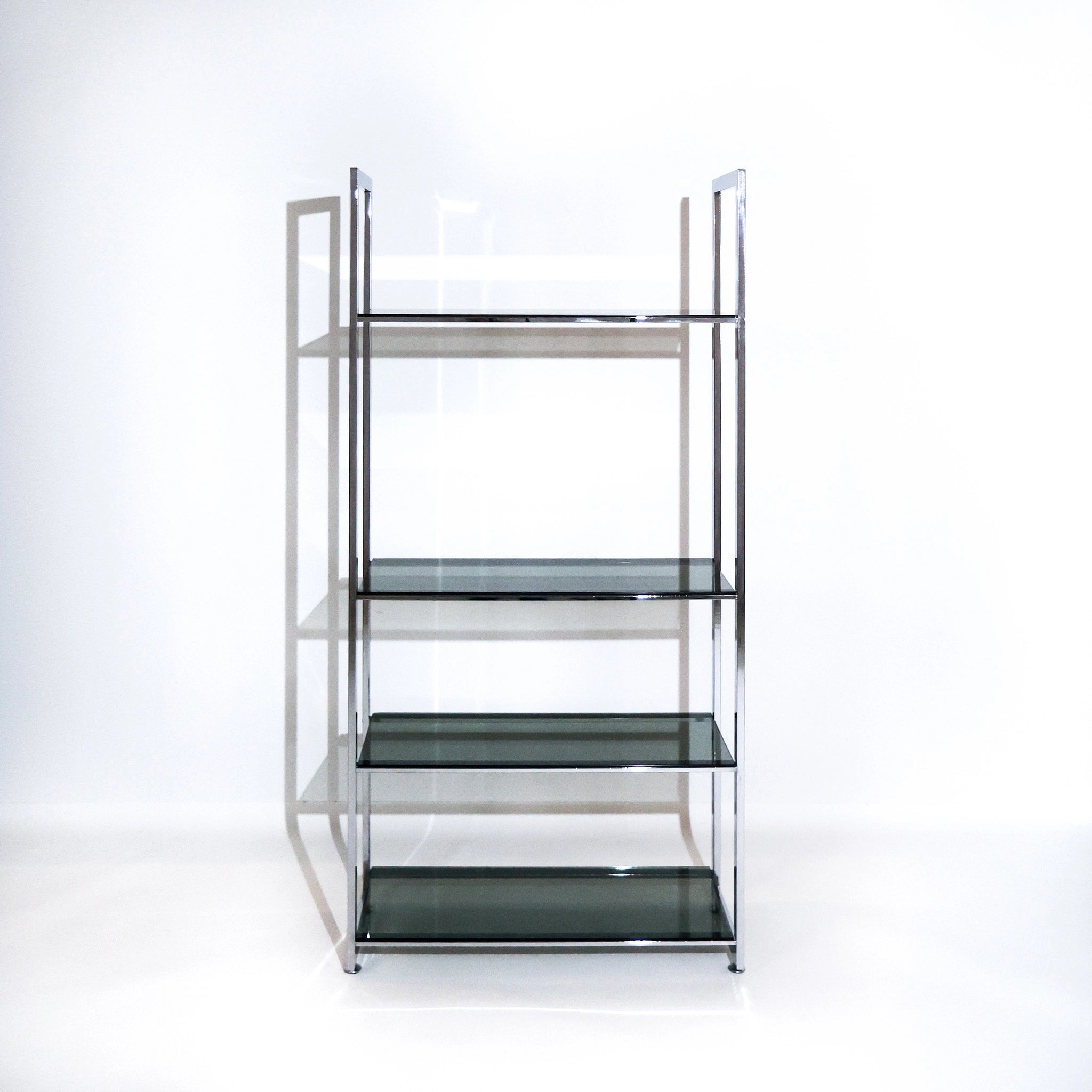 Free Standing Italian Vintage Chrome Shelving Unit, 1970s
