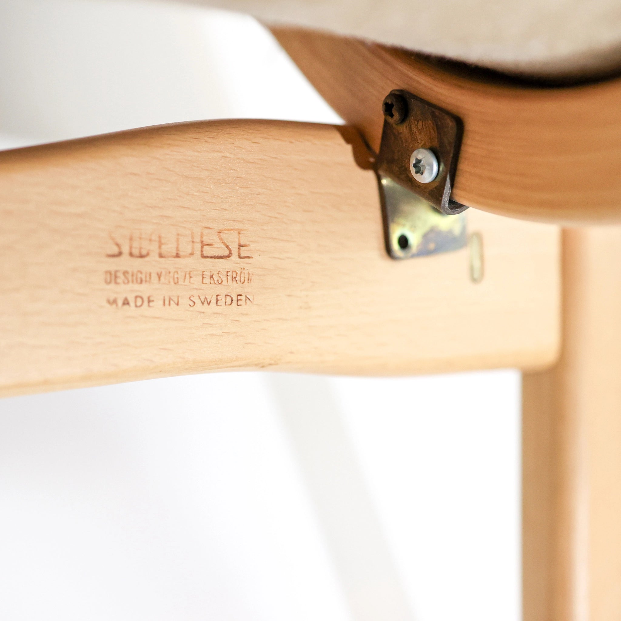 Vintage Swedese Lamino Chair & Stool in Grey Sheepskin