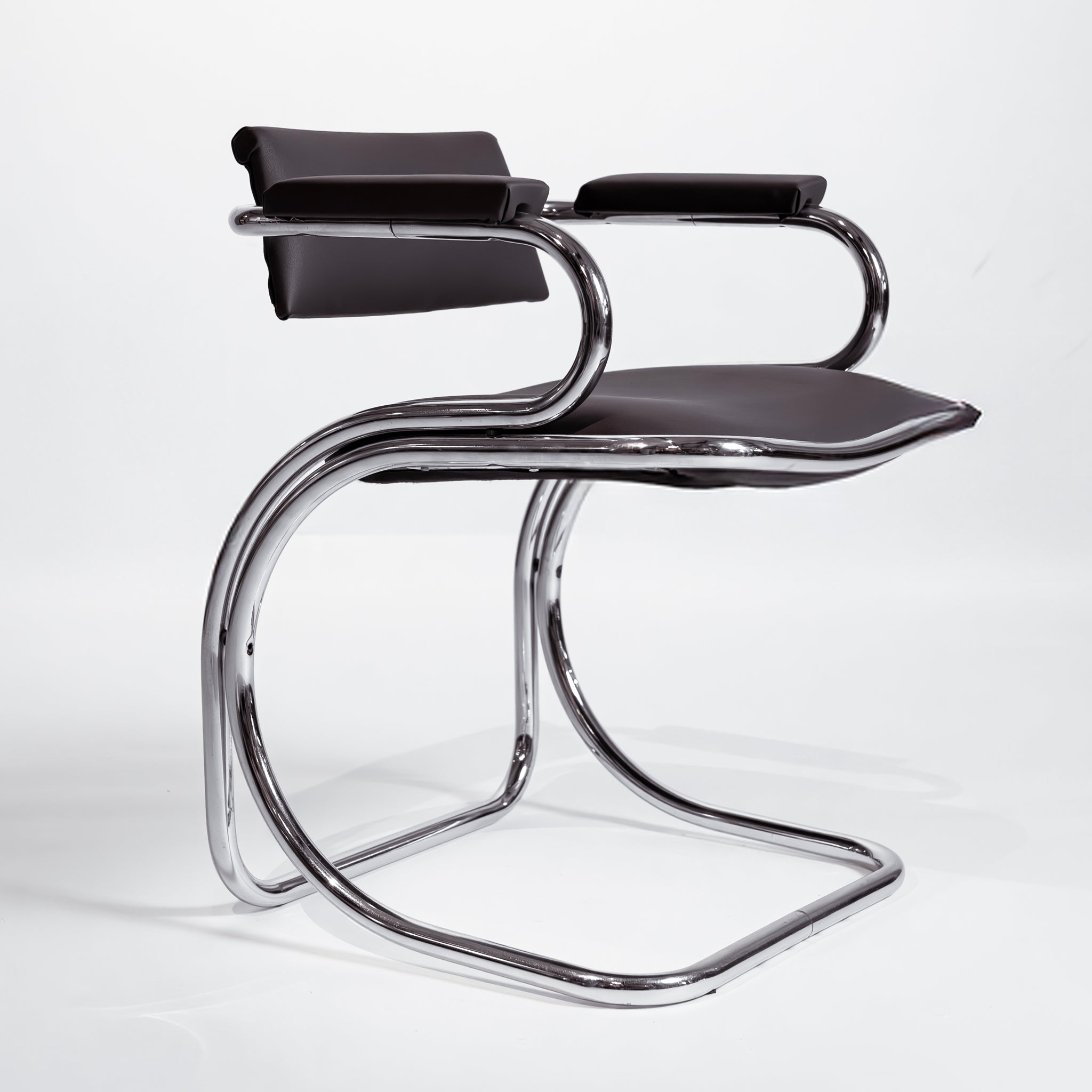Vintage Italian Cantilever Chair in Chrome Tubular Metal, 1970s